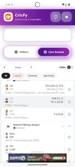 CricFy (Android) screenshot 1